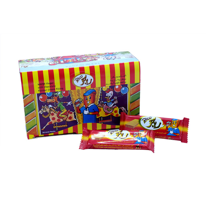 000320ويفر ريكو القديم Rico Wafer finger with chocolate flavour cream(30Pcs*19gm) - Image 1