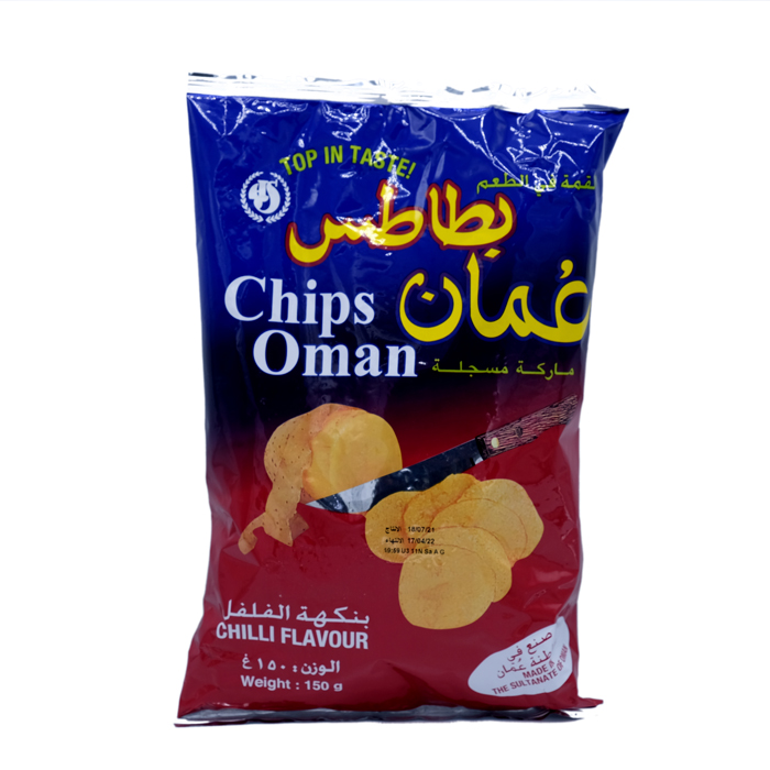 1000813 بطاطس عمان عائلي كبير 150جم Chips Oman chilli flavour (family) 150gm - Image 1