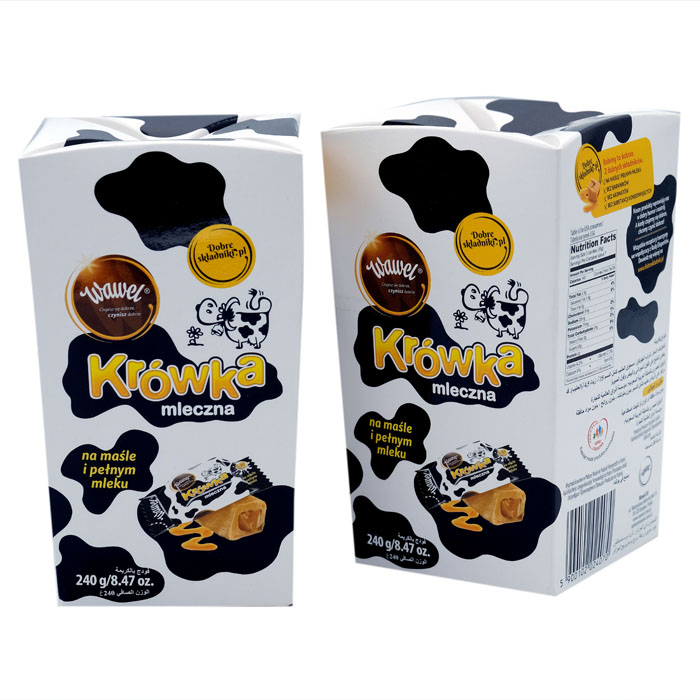 1001883حلاوة بقرة واول ابيض واسود هرمي 240جم candy cow black and white pyramidal wawel 240 grams - Image 1