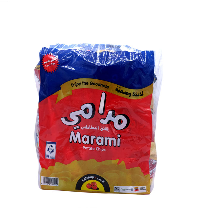 1002649جمبري مرامي صغير كاتشب 18 قطعه Marami potato chips with ketchup 18 PCS - Image 1