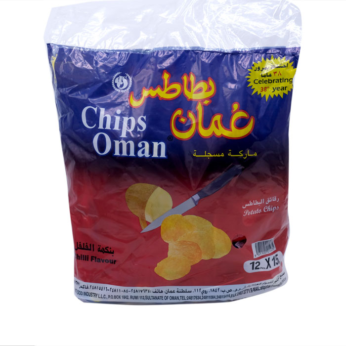 1010071بطاطس عمان 12قطعه Chips Oman chilli flavour 12 PCS - Image 1