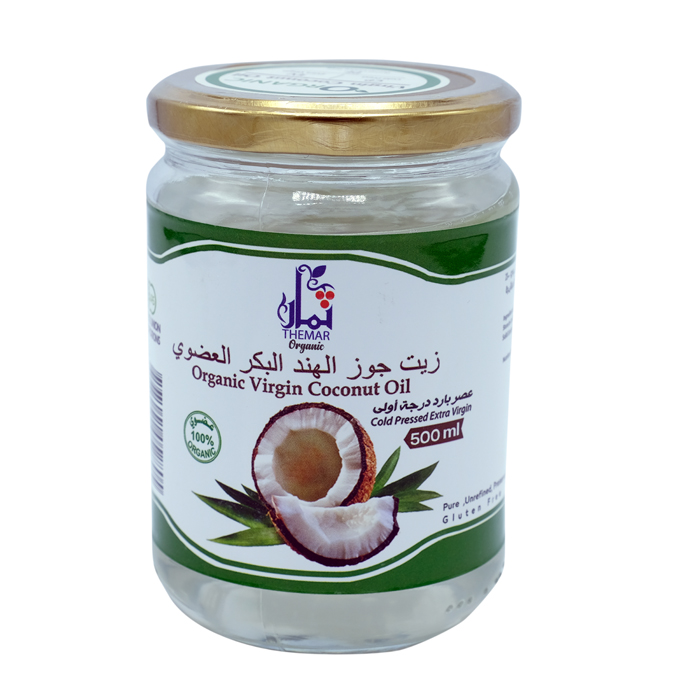 30566زيت جوز الهند العضوي 500مل Organic Virgin coconut oil (Themar) 500ml - Image 1