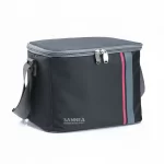 حقيبة حفظ حار وبارد مع خط جانبي باللون الوردي