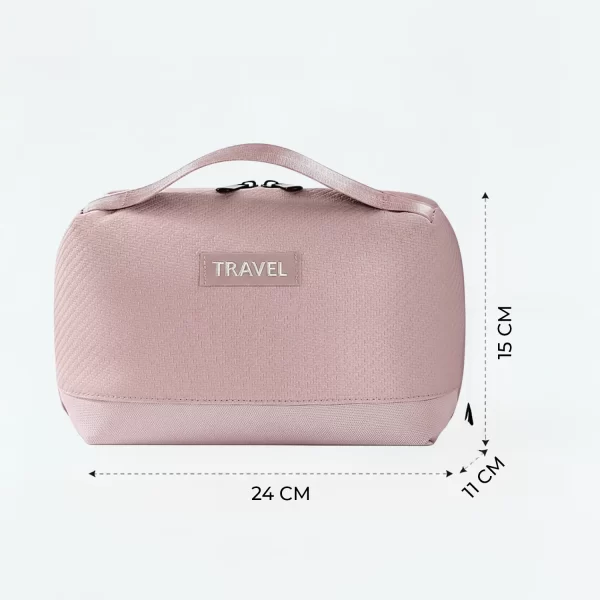 ⁦حقيبة يدوية متعددة الاستخدام لتنظيم أدوات السفر لون وردي⁩ - الصورة ⁦4⁩
