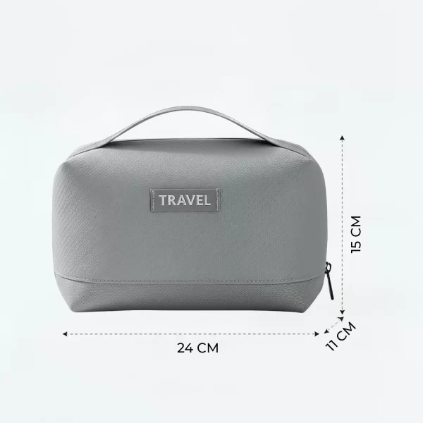 ⁦حقيبة يدوية متعددة الاستخدام لتنظيم أدوات السفر لون رمادي⁩ - الصورة ⁦4⁩