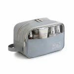 ⁦حقيبة مستلزمات التجميل لون رمادي مع واجهة شفافة⁩ - الصورة ⁦2⁩