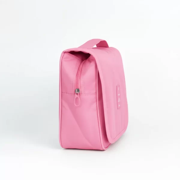 ⁦حقيبة تنظيم مستحضرات التجميل والأدوات الشخصية لون وردي⁩ - الصورة ⁦4⁩