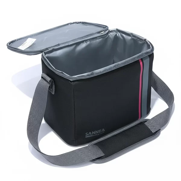 ⁦حقيبة حفظ حار وبارد مع خط جانبي باللون الوردي⁩ - الصورة ⁦2⁩