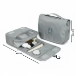 ⁦حقيبة تنظيم مستحضرات التجميل والأدوات الشخصية لون رمادي⁩ - الصورة ⁦3⁩