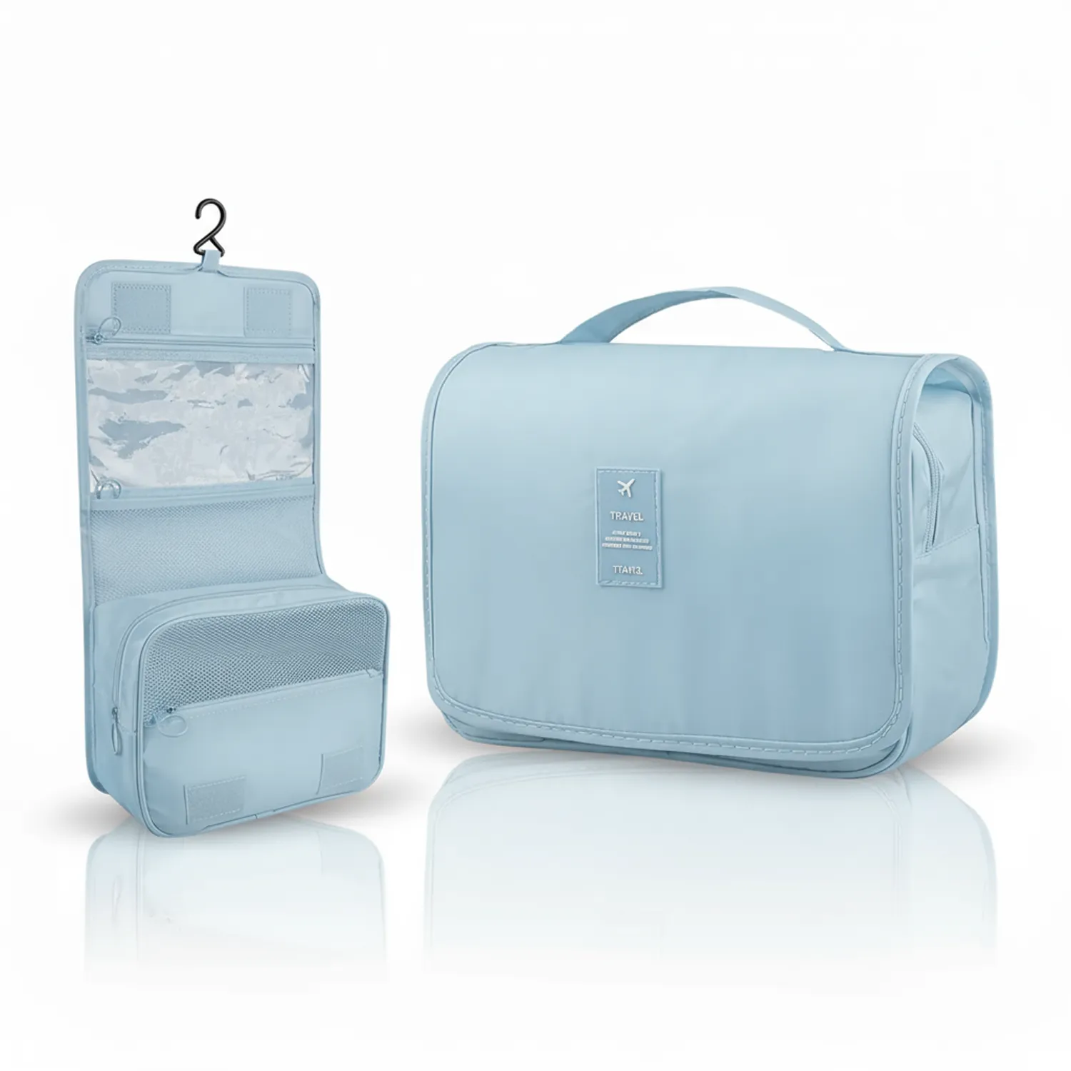 8 حقيبة تنظيم مستحضرات التجميل والأدوات الشخصية لون سماوي - الصورة 1