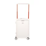 حقيبة سفر فتحة أمامية – لون أبيض بمقبض برتقالي