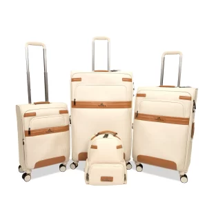 طقم شنط قماش فاخر 4 قطع لون بيج