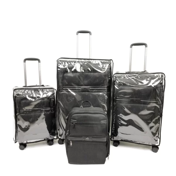 ⁦طقم شنط قماش فاخر 4 قطع لون اسود⁩ - الصورة ⁦2⁩