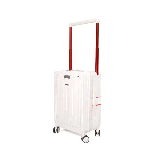 ⁦حقيبة سفر فتحة أمامية – لون أبيض بمقبض برتقالي⁩ - الصورة ⁦2⁩