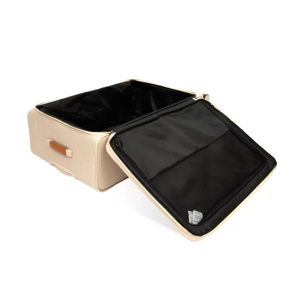 ⁦طقم شنط قماش فاخر 4 قطع لون بيج⁩ - الصورة ⁦4⁩