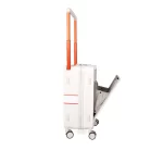 ⁦حقيبة سفر فتحة أمامية – لون أبيض بمقبض برتقالي⁩ - الصورة ⁦3⁩