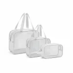 مجموعة حقائب تنظيم شبكية 3 قطع لون ابيض