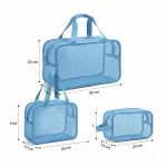 ⁦مجموعة حقائب تنظيم شبكية 3 قطع لون ازرق⁩ - الصورة ⁦3⁩