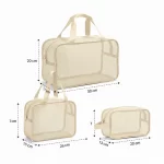 ⁦مجموعة حقائب تنظيم شبكية 3 قطع لون عاجي فاتح⁩ - الصورة ⁦3⁩